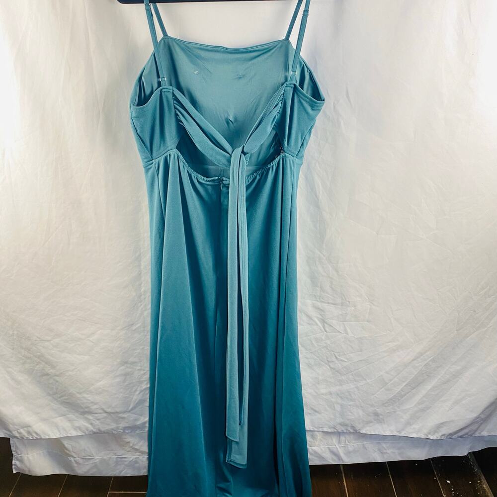 Birdy Gray Crepe Sea Glass Green Formal Maxi Dress Bridesmaid Dress 2XL - Picture 3 of 8